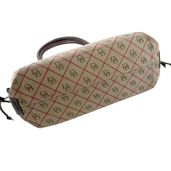 Dooney & Bourke Shoulder Bag Purse Signature Logo Monogram Tan Canvas USA Made - Picture 6 of 10